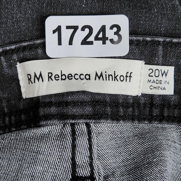 Rebecca Minkoff Jeans Womens 20W Washed Black Jeweled Skinny Plus Size Denim - Picture 9 of 12